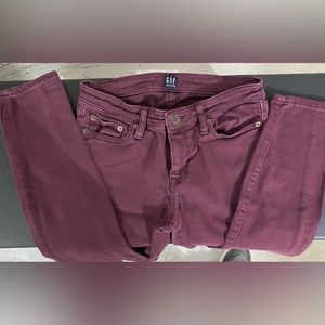 Gap denim jeans size 25 (regular legging style) - burgandy